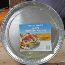 Baking - Foil - Trays - Partyware Brand - Aluminum Flat Round Serving Trays With Lids / 6 x 16" / $2.83 Per Tray